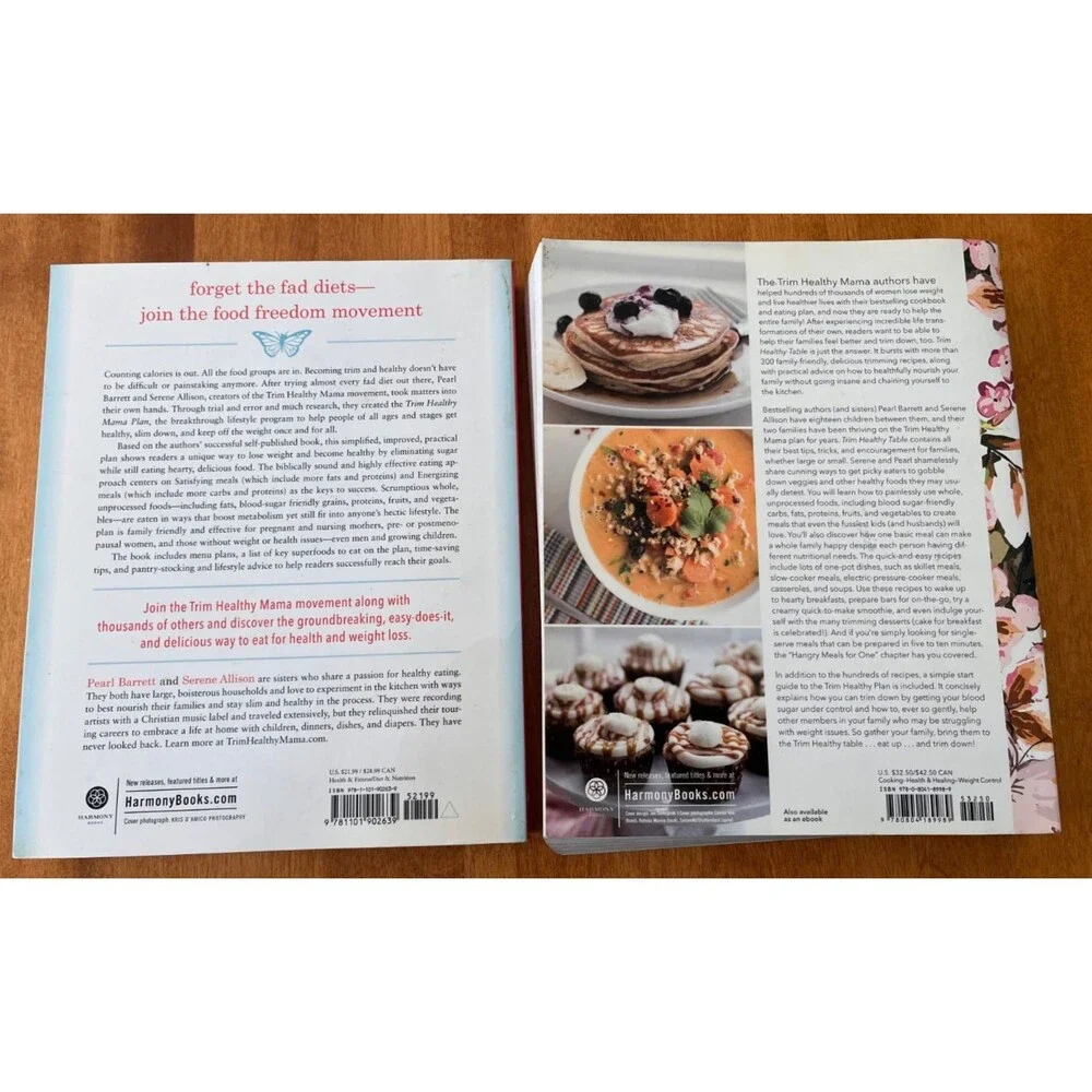 Trim Healthy Mama Cookbook Lot of 2 PB Plan & Healthy Table by Barrett & Allison